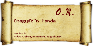 Obagyán Manda névjegykártya